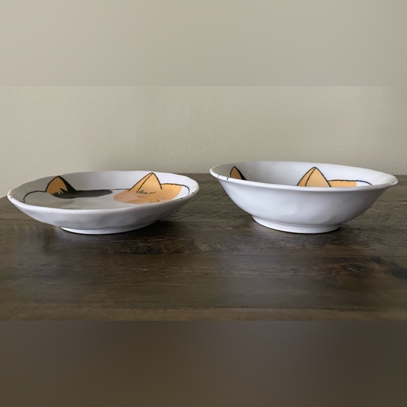 Japanese cat theme 3 dishes & 3 plates - Picture 10 of 14